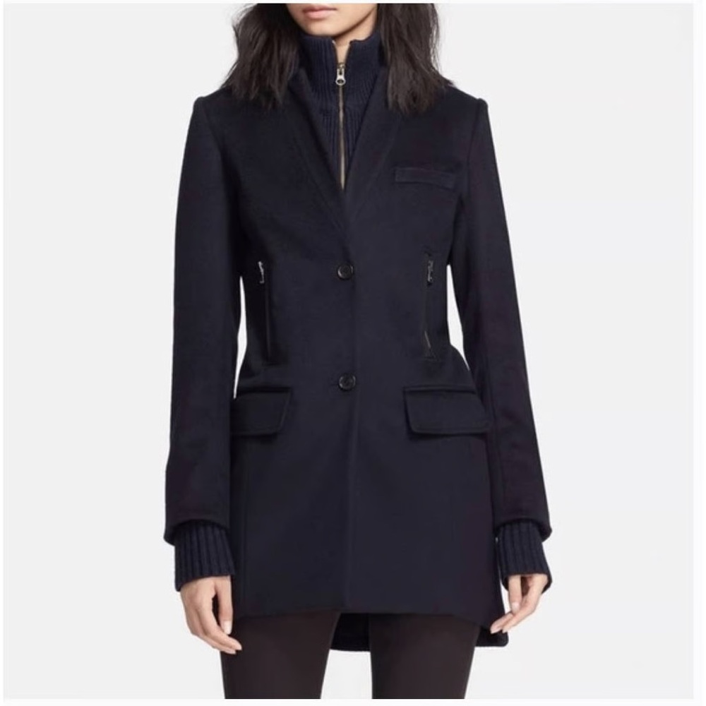Veronica Beard Uptown Dickey Wool Cashmere Car Coat Black - Picture 1 of 7